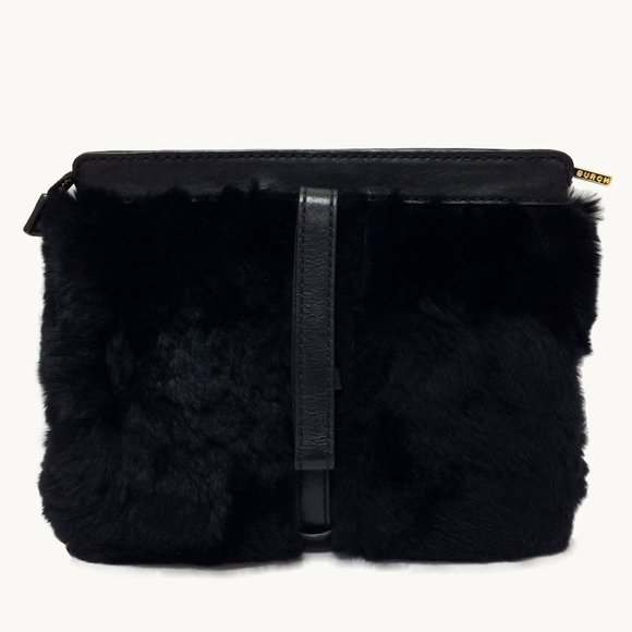 Tory Burch Peyson Muffler Black Fur Wristlet - Picture 7 of 7